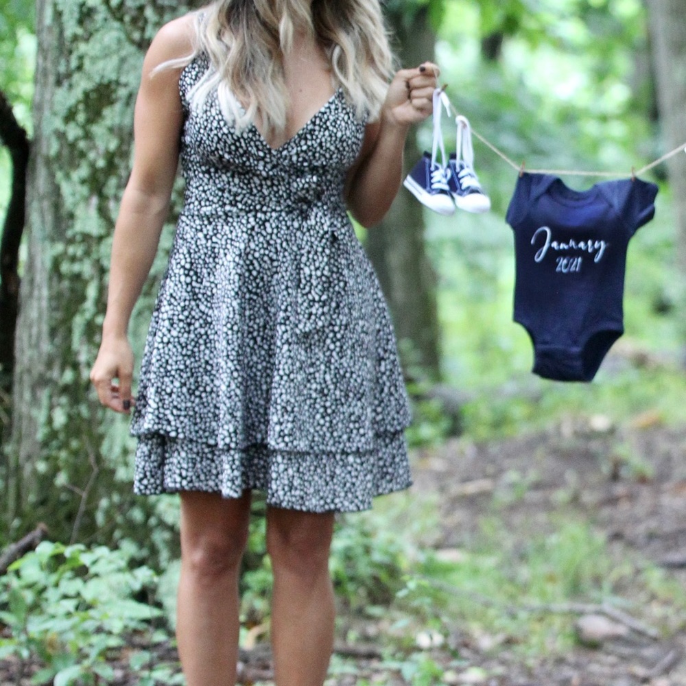 Spotted black and white summer dress